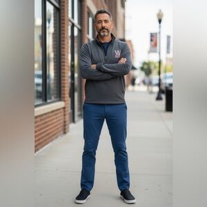 Men's Gray Washington Nationals Long Sleeve Quarter Zip Pullover Limited Edition